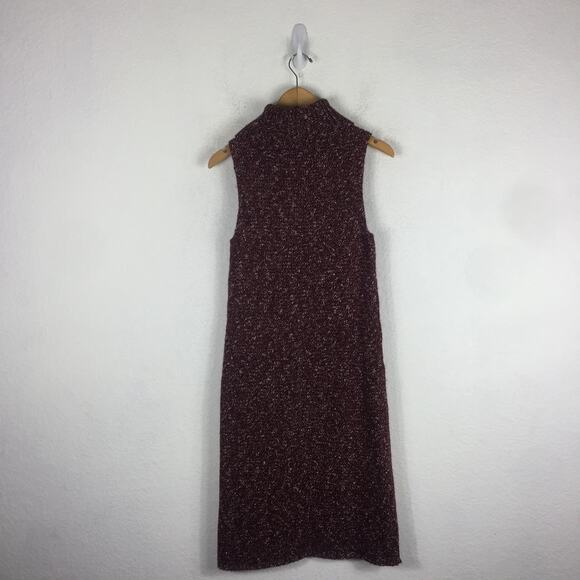Anthropologie Flowy Maxi Tunic Sleeveless Turtleneck Tunic Sweater Wine Small - Picture 14 of 15